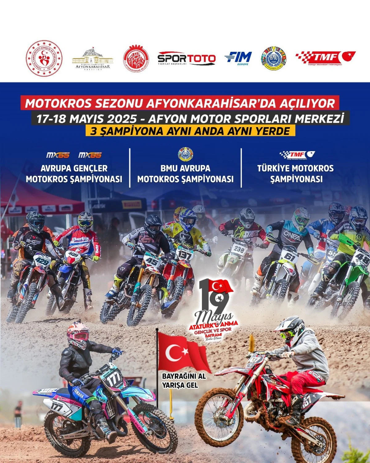 19 MAYIS COŞKUSU MOTOKROS HEYECANIYLA BULUŞUYOR	