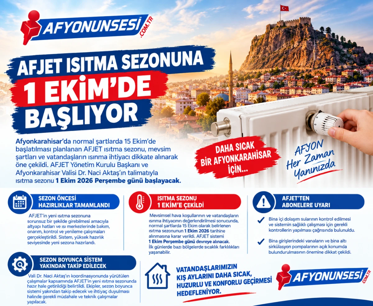 AFJET ISITMA SEZONUNA 1 EKİM&rsquo;DE BAŞLIYOR