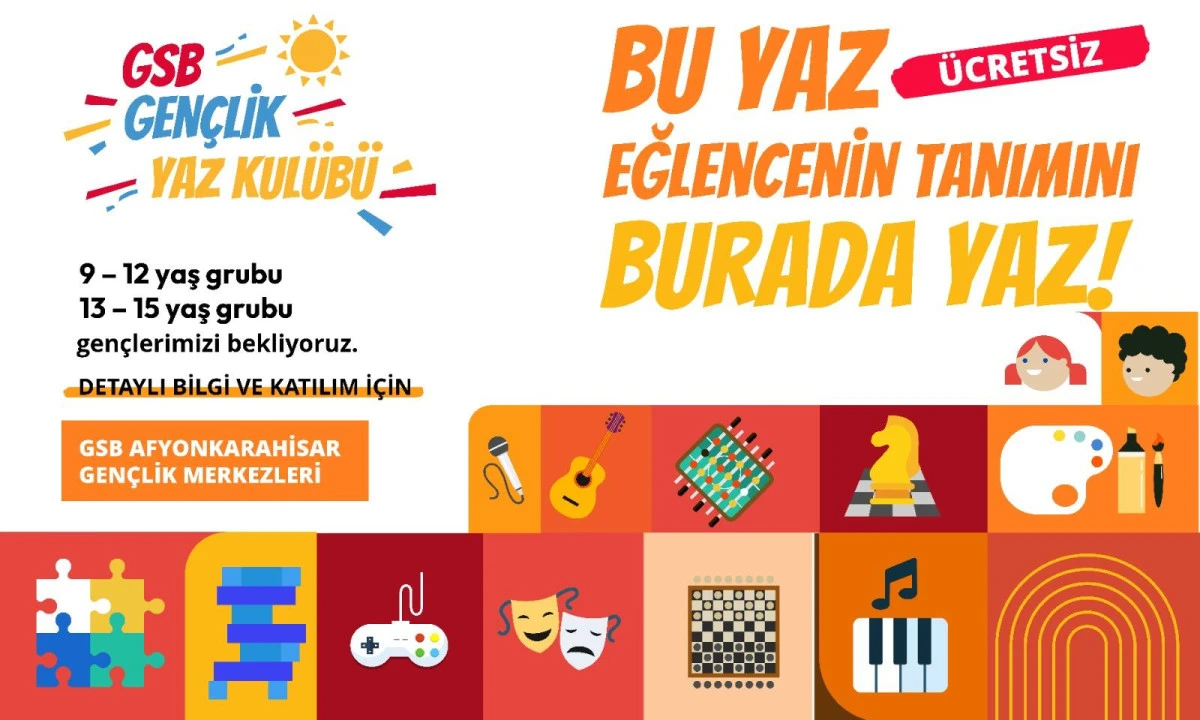 AFYONKARAHİSAR&rsquo;DA &Uuml;CRETSİZ GSB GEN&Ccedil;LİK YAZ KUL&Uuml;B&Uuml; PROGRAMLARI BAŞLIYOR