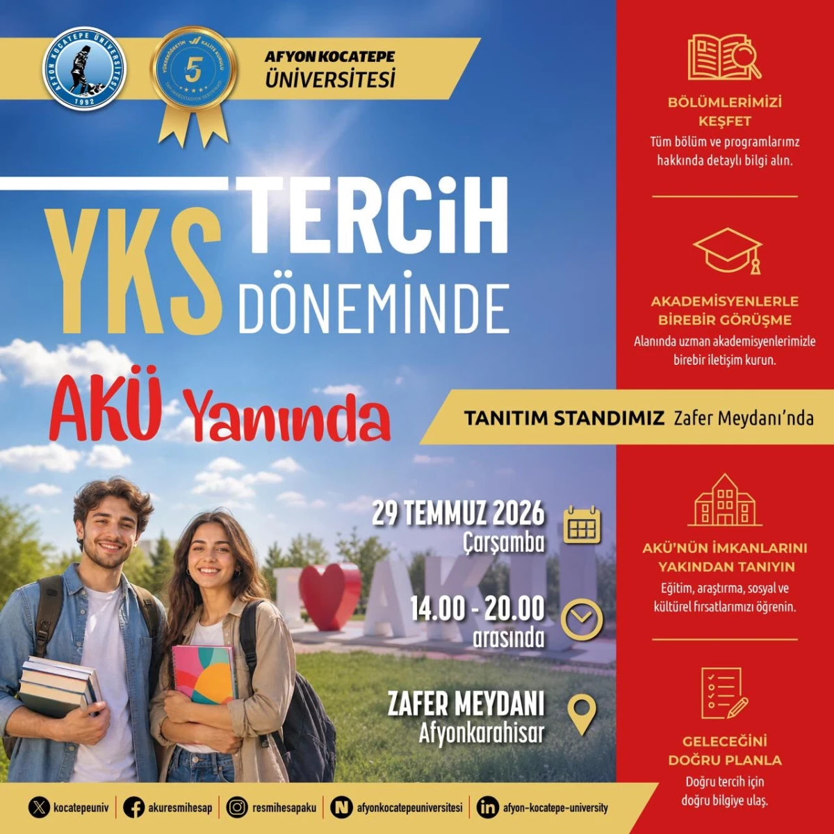 AK&Uuml;&rsquo;DEN YKS ADAYLARINA ZAFER MEYDANI&rsquo;NDA TERCİH DESTEĞİ