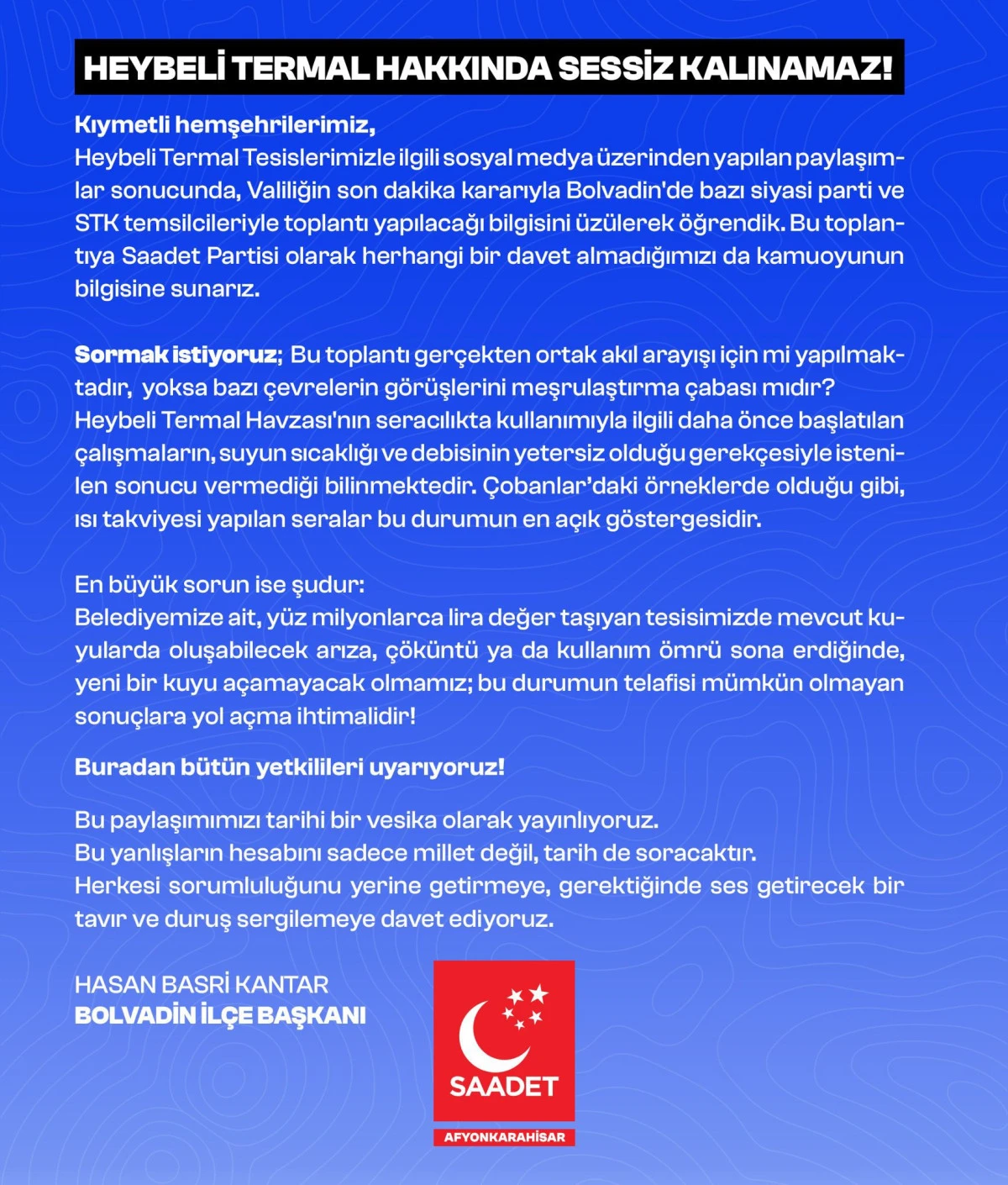 Heybeli Termal Hakkında Sessiz Kalınamaz!