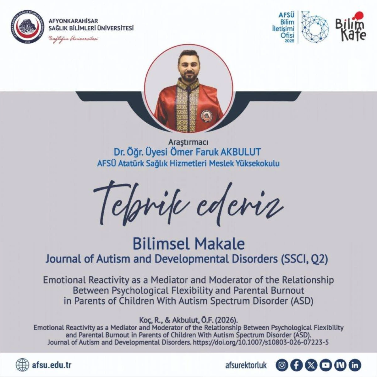 Otizmli &Ccedil;ocukların Ebeveynlerinde T&uuml;kenmişliği Etkileyen Fakt&ouml;rler Araştırıldı